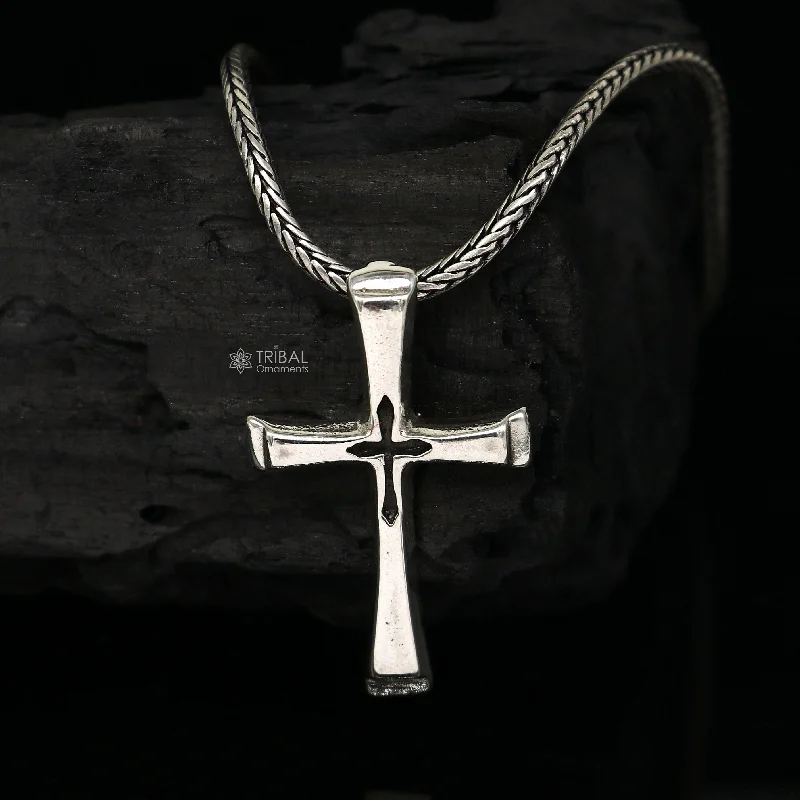 925 pure silver divine CROSS pendant best gifting pendant, wheat chain necklace locket best gifting delicate unisex  jewelry nsp745/PS67