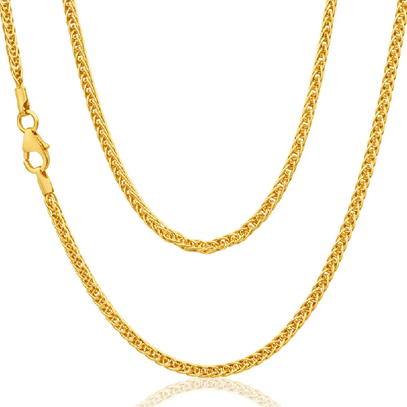 9ct Yellow Gold Silver Filled Wheat Sq 45cm Chain