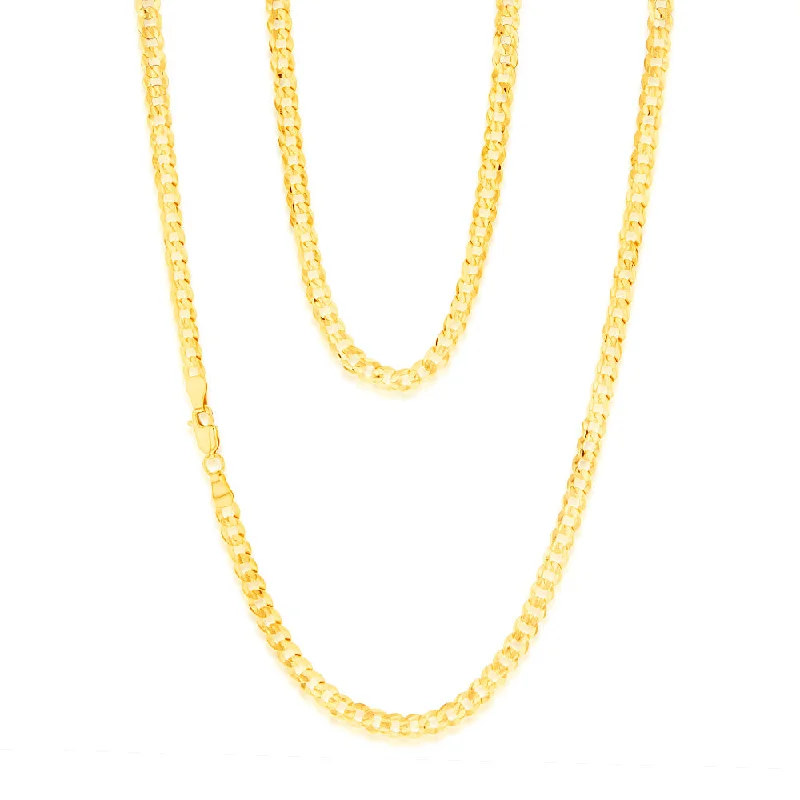 9ct Yellow Solid Gold Fancy 120 Gauge 55cm Chain