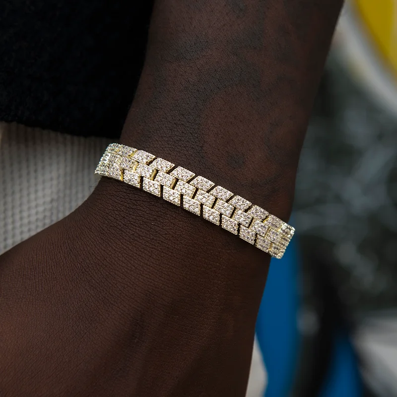 Diamond Spine Bracelet in Yellow Gold