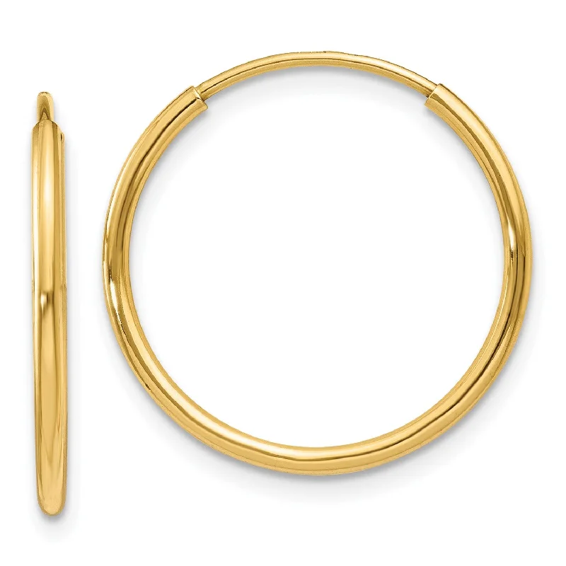 14KT Yellow Gold 17X1.25MM Hoop Earrings