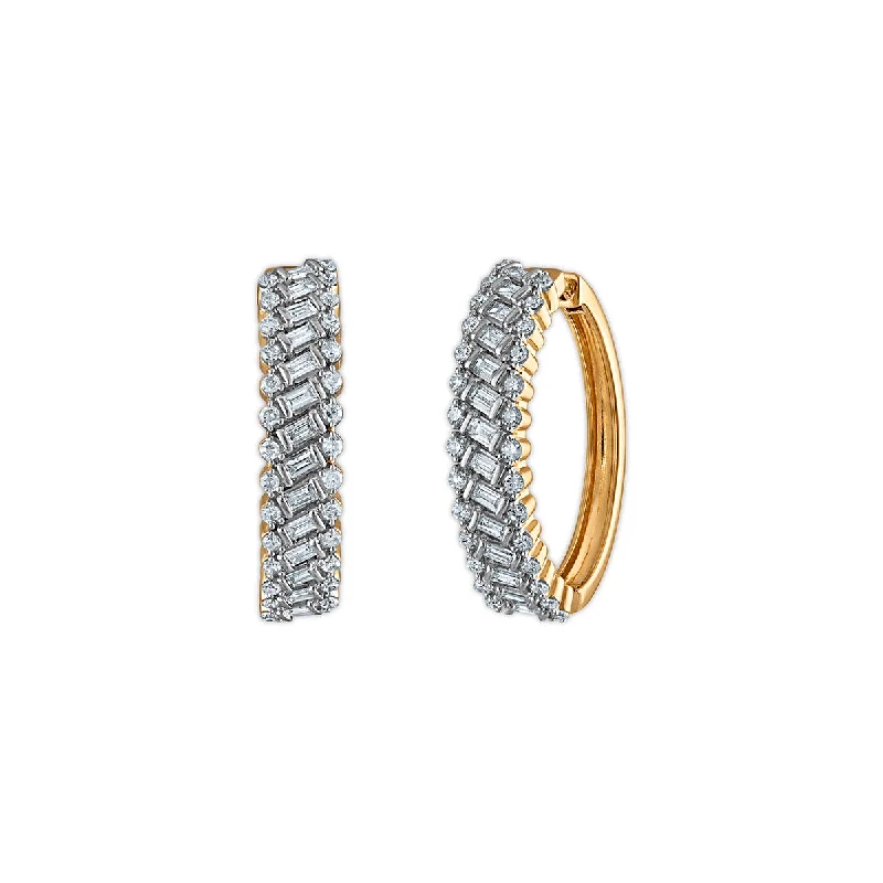 EcoLove 1 CTW Lab Grown Diamond Hoop Earrings in Gold Plated Sterling Silver