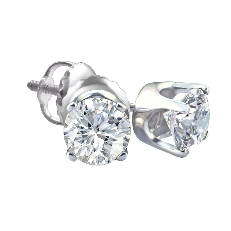 Premiere 1/4 CTW Diamond Solitaire Stud Earrings in 14KT White Gold