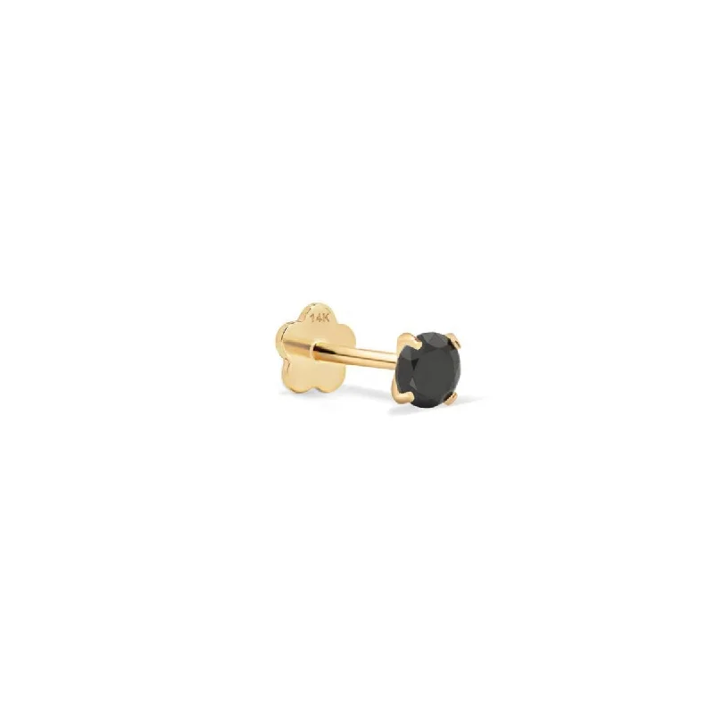 Tiny Gemstone Flat Back Stud Onyx